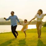 Family enjoying with outdoor activities travel trip on summer